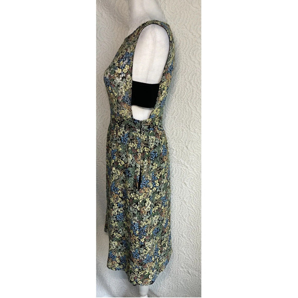 Zara Basic Women flowers floral COLORFUL Casual sheer cut out Dress SIZE XS - Picture 3 of 16